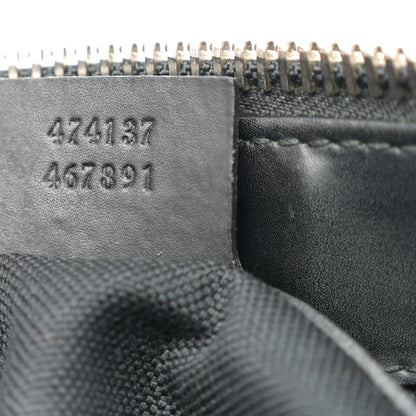 Gucci GG Supreme Monogram Appia Calfskin Web Flat Messenger Bag Black Grey 7 of 12