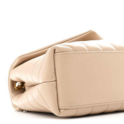 Saint Laurent Calfskin Y Quilted Monogram Small Loulou Chain Satchel Dark Beige 9 of 10
