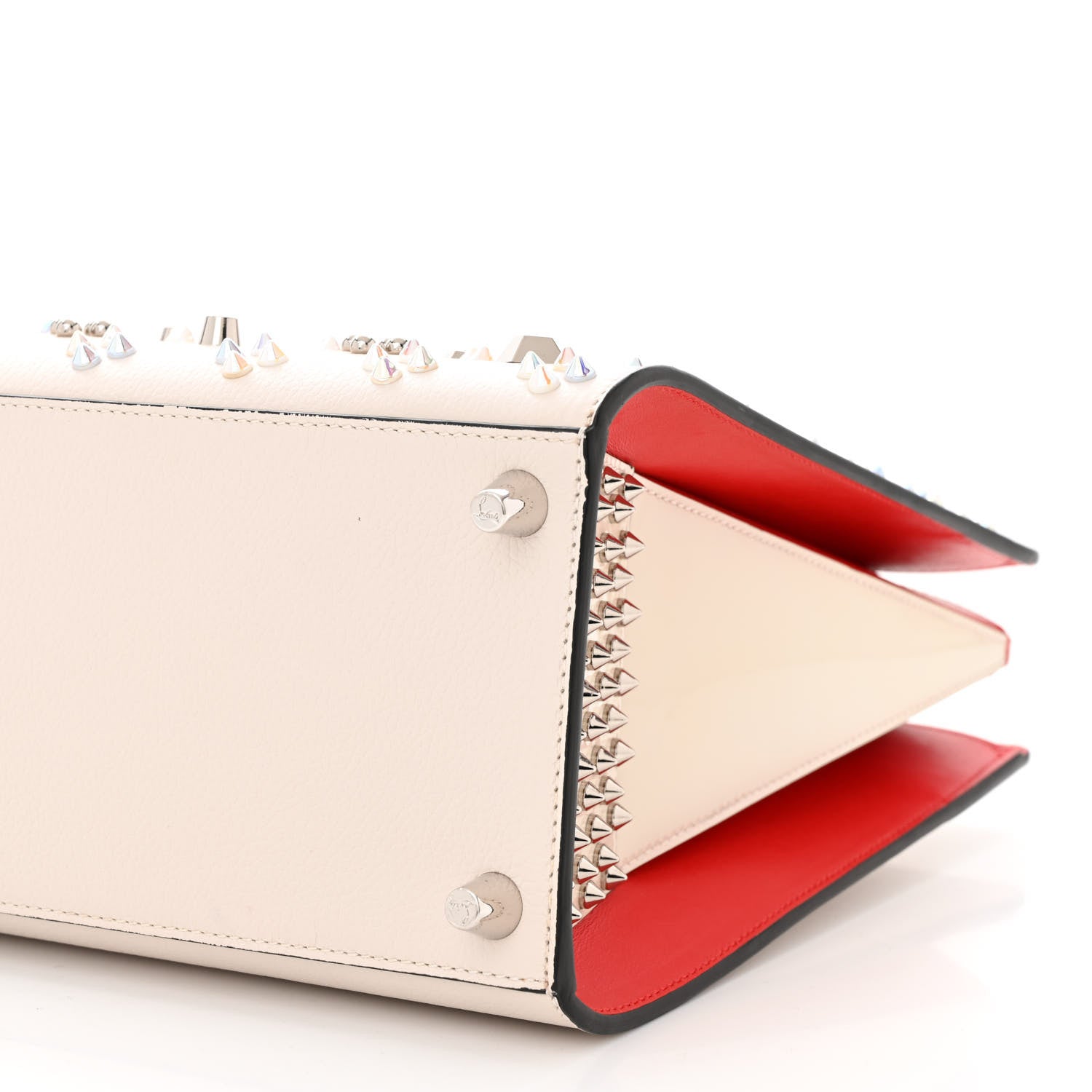 Christian Louboutin Calfskin Spikes Medium Loubinthesky Ivory 10 of 11