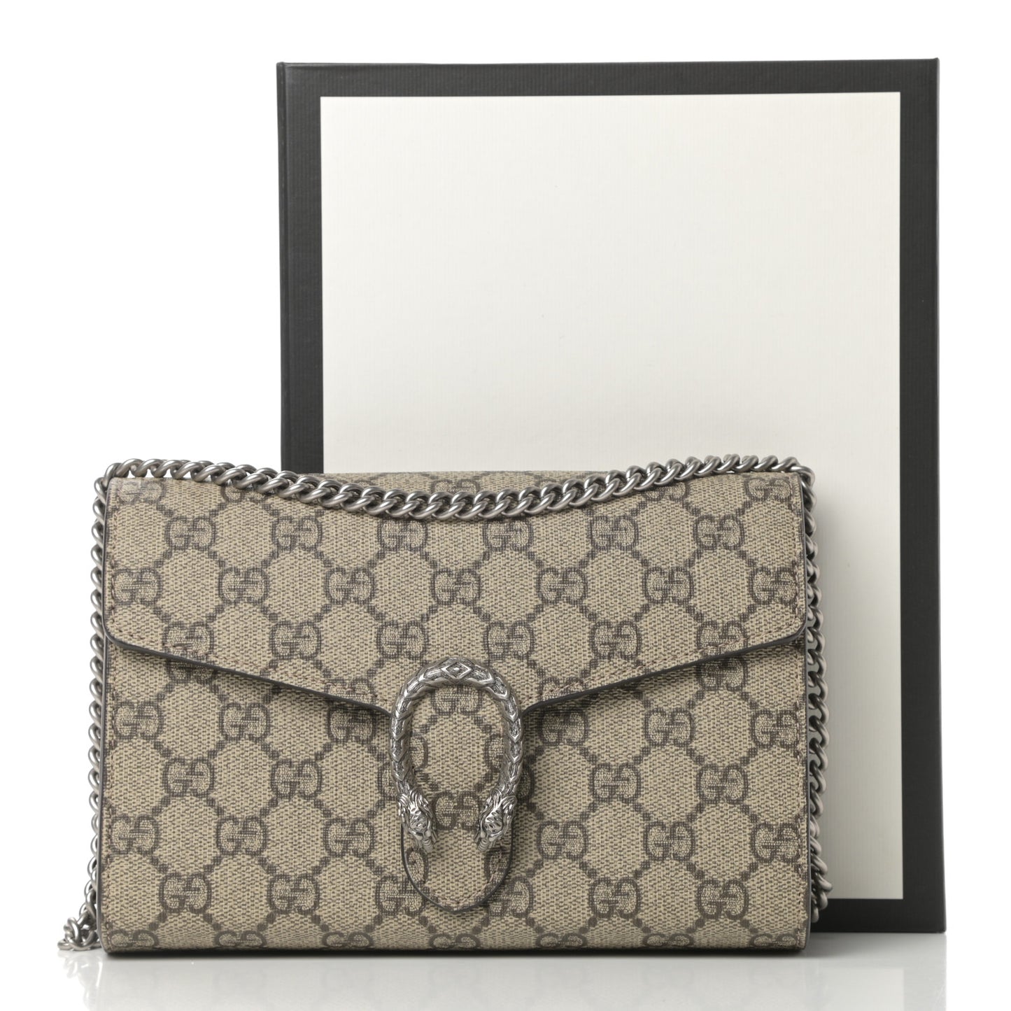 GG Supreme Monogram Mini Dionysus Chain Wallet Beige Taupe