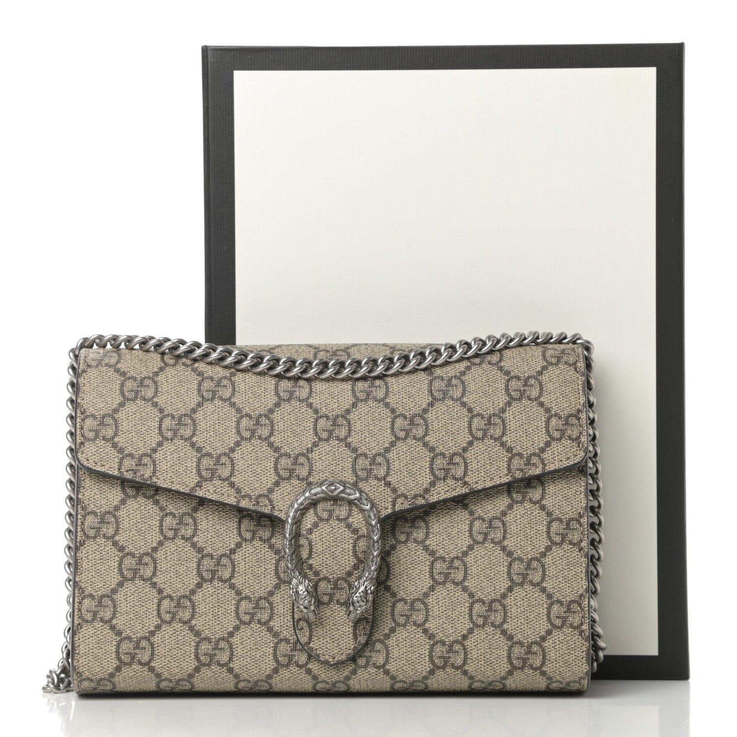 Gucci GG Supreme Monogram Mini Dionysus Chain Wallet Beige Taupe 11 of 11