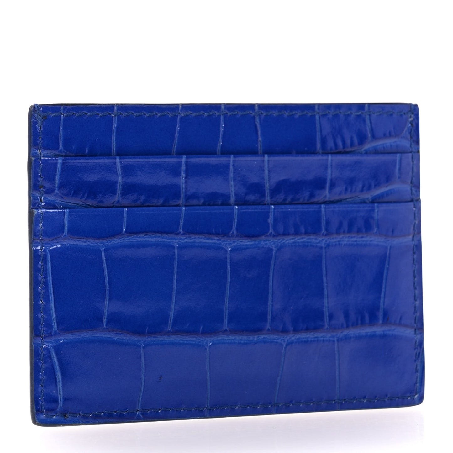 Calfskin Crocodile Embossed TB Card Case Knight