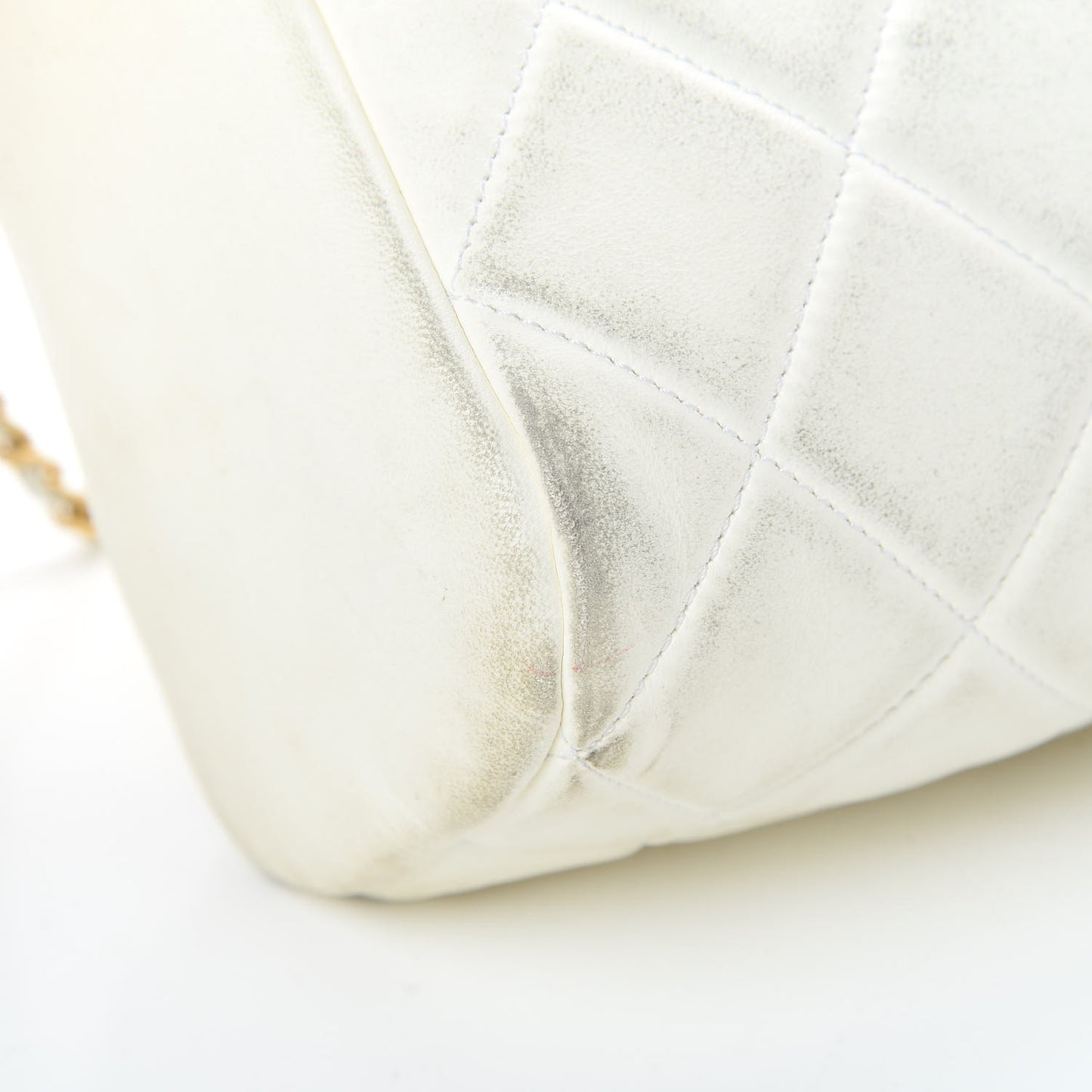 Lambskin Quilted Large Side-Packs White