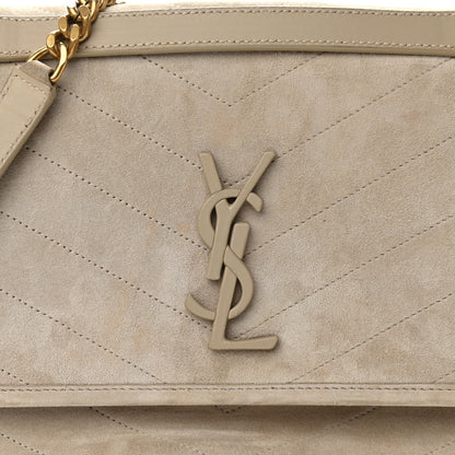 Saint Laurent Suede Monogram Medium Niki Chain Satchel Light Beige 7 of 9