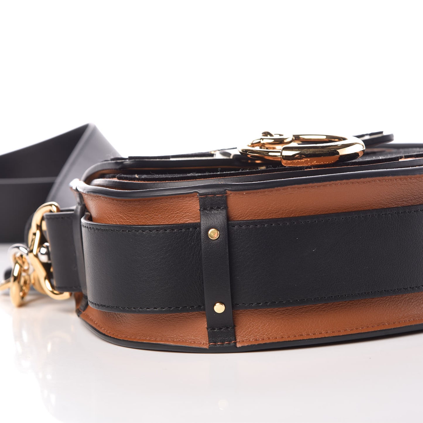 Velvet Calfskin Animal Print Small Tess Bag Caramel