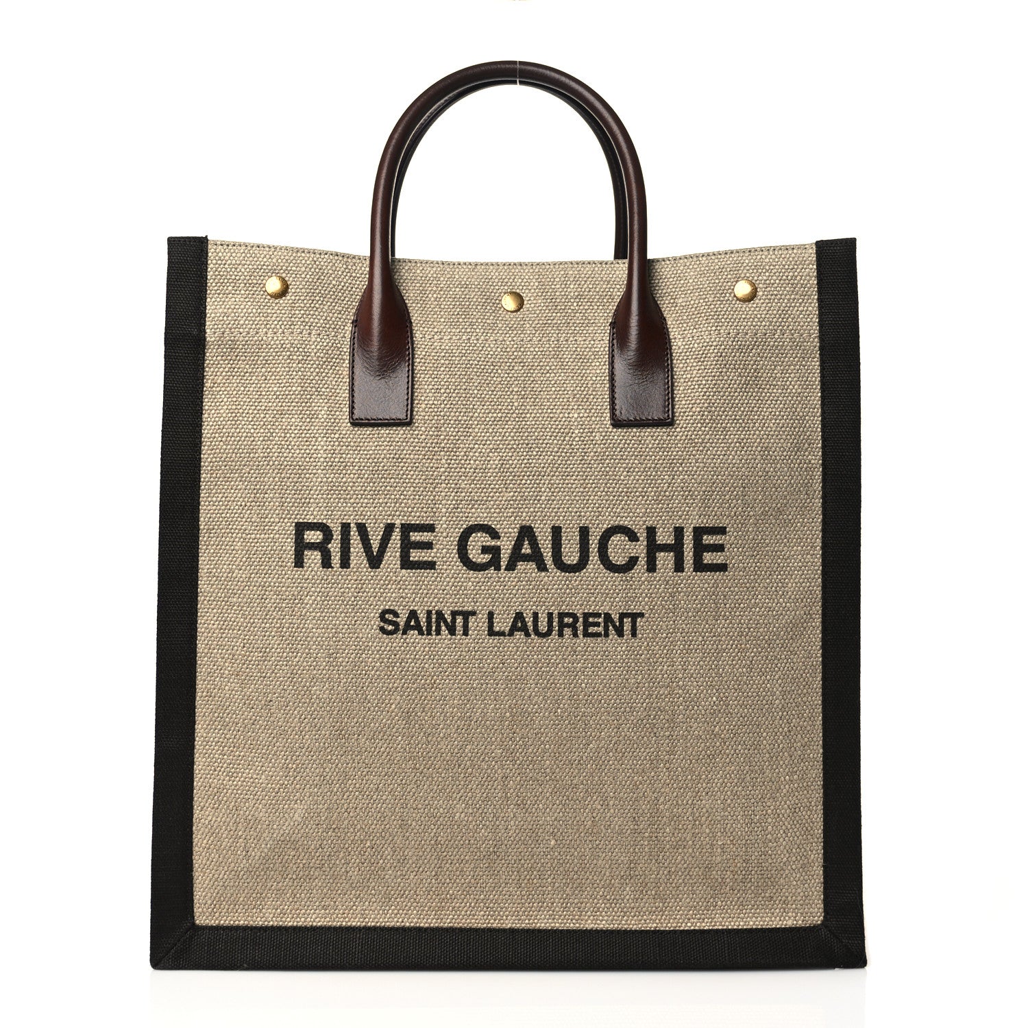 Saint Laurent Linen Calfskin Rive Gauche North South Tote Natural 1 of 10