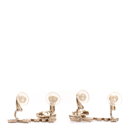 Chanel Metal CC Turnlock Climber Clip On Earrings Gold 3 of 4