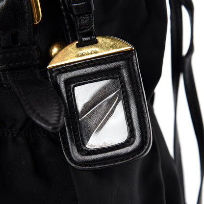 Prada Tessuto Nylon Gaufre Drawstring Tote Black 8 of 17