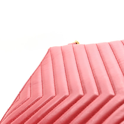 Saint Laurent Calfskin Matelasse Chevron Monogram A5 Wristlet Bandana Red 10 of 13