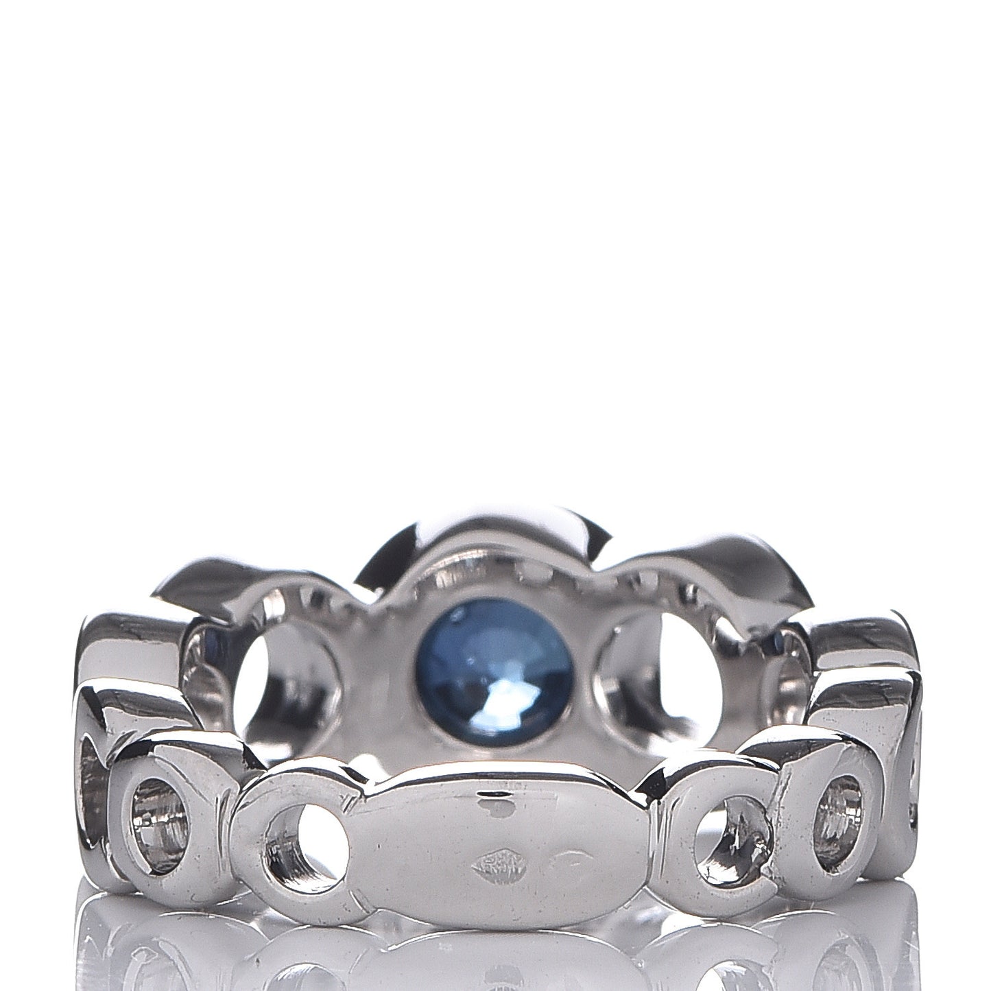18K White Gold Blue Sapphire Coco Ring 49 4.75