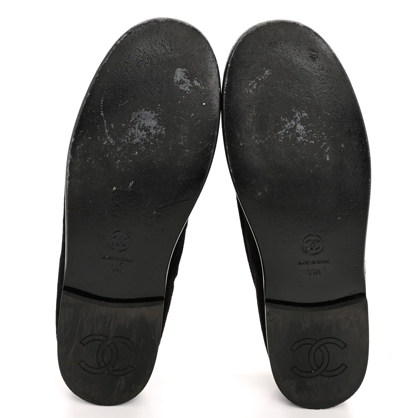 Suede Calfskin CC Loafers 39.5 Black