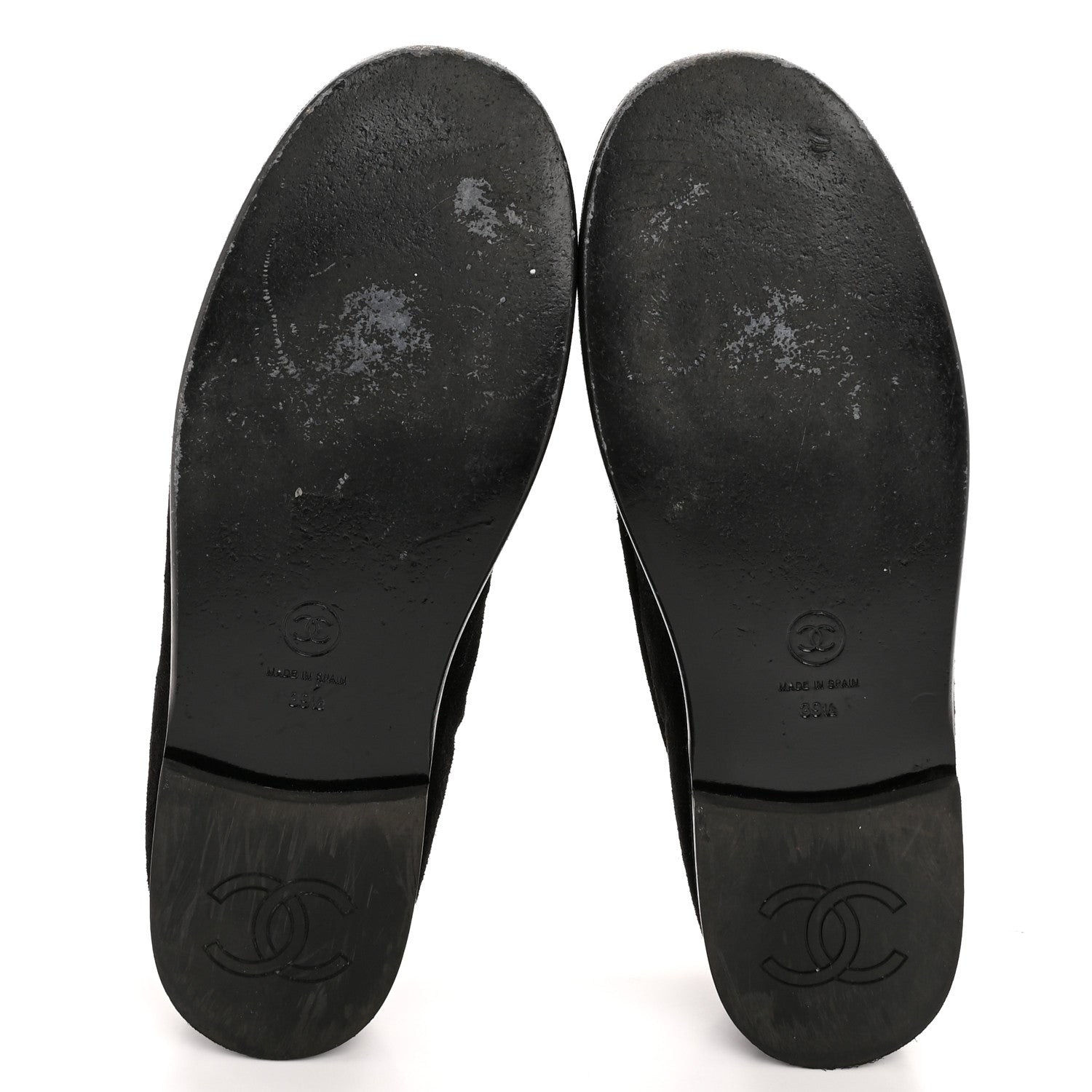 Chanel Suede Calfskin CC Loafers 39.5 Black 6 of 11