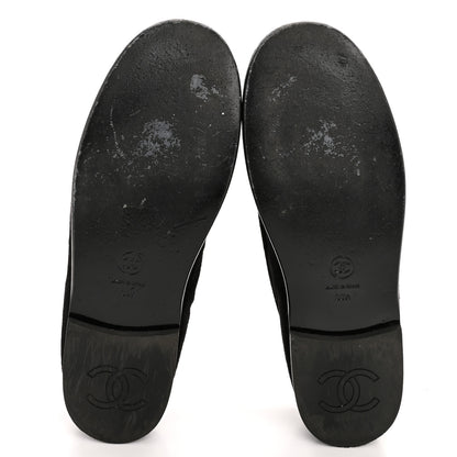 Chanel Suede Calfskin CC Loafers 39.5 Black 6 of 11