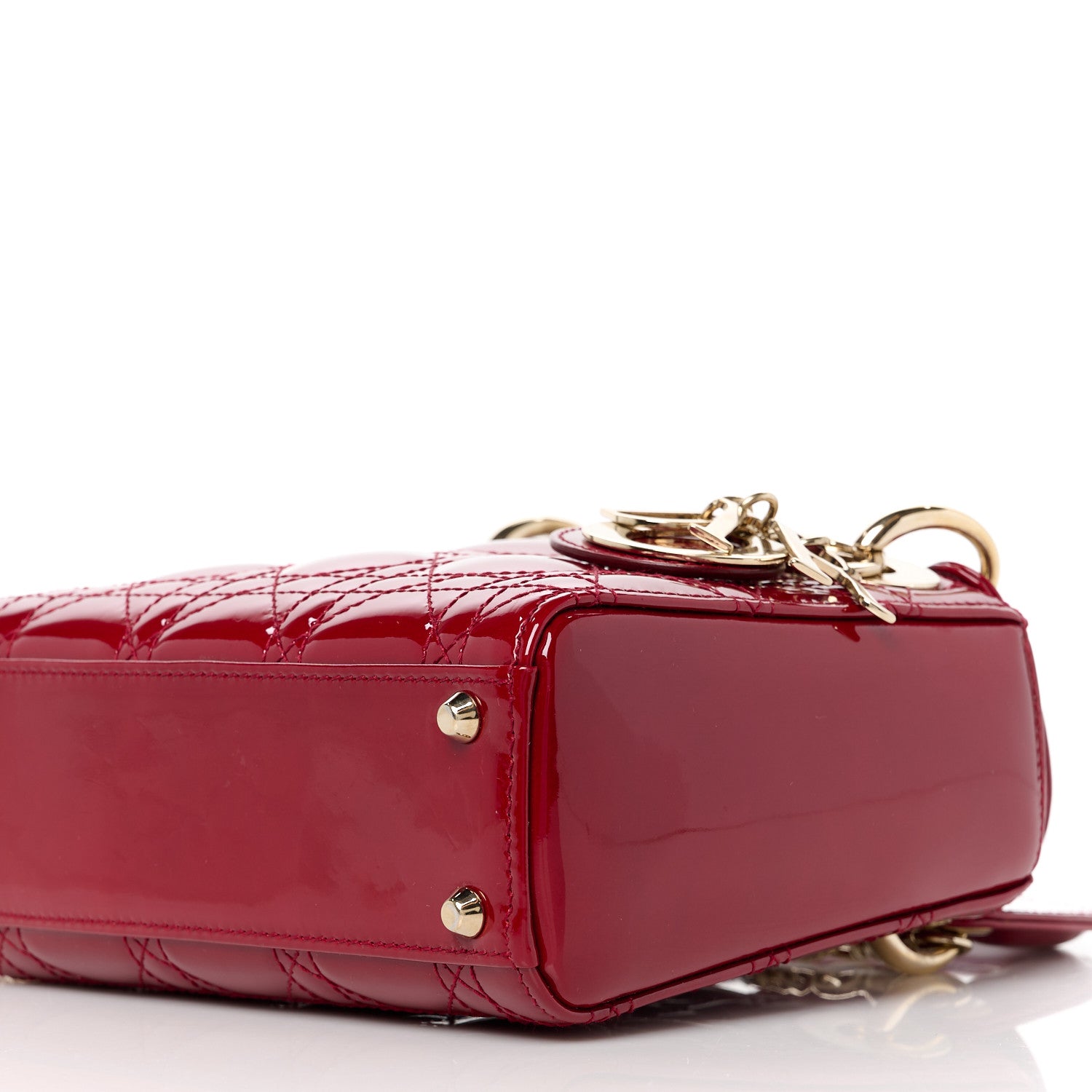 Christian Dior Patent Cannage Mini Lady Dior Red 10 of 10
