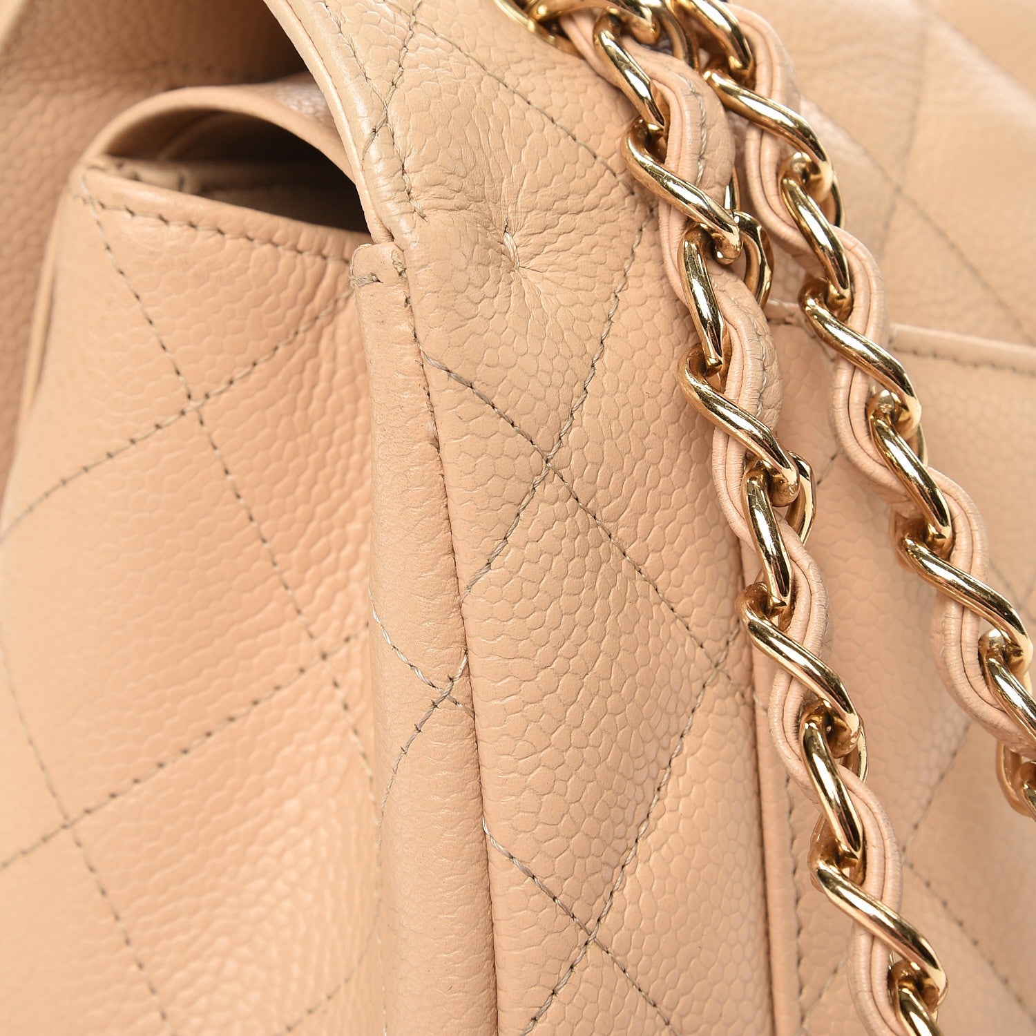 Chanel Caviar Quilted Jumbo Double Flap Beige Clair 14 of 14