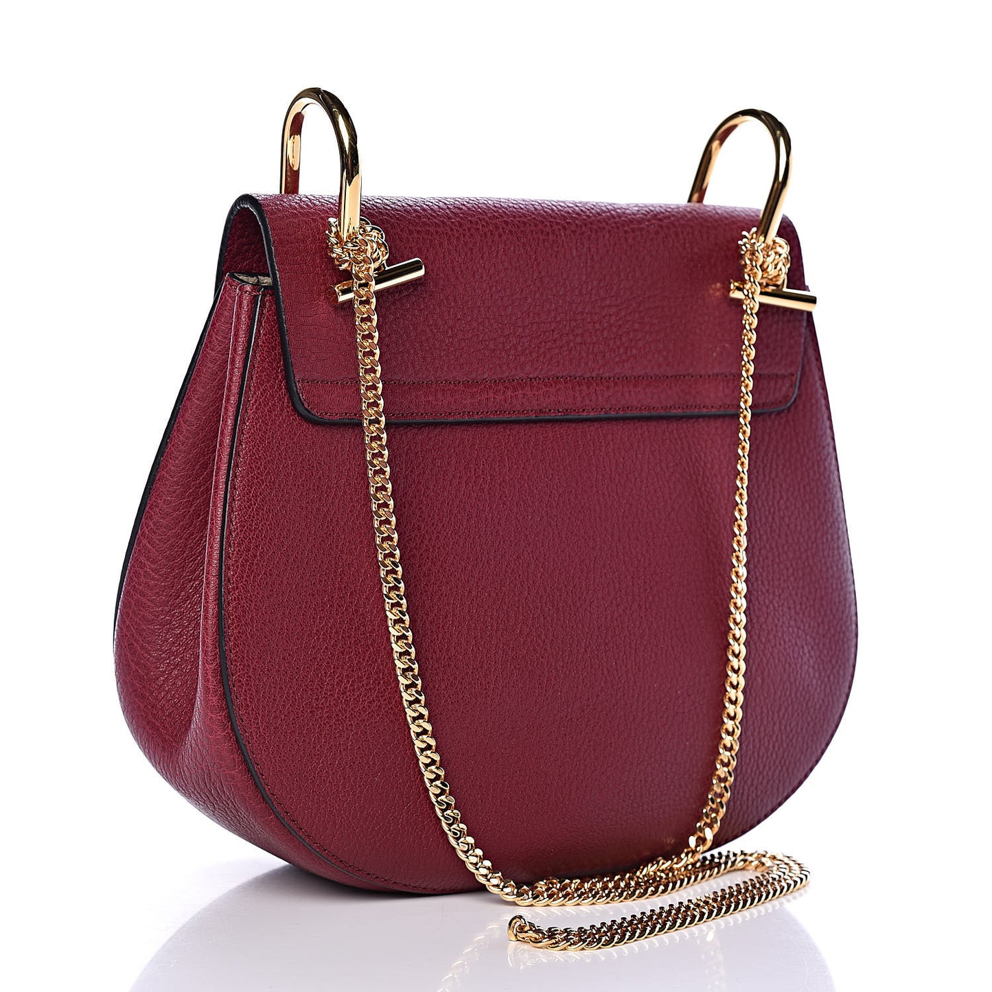 Grained Lambskin Drew Shoulder Bag Wine Purple
