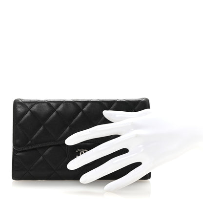 Chanel Lambskin Quilted Large Flap Wallet Black 2 of 8