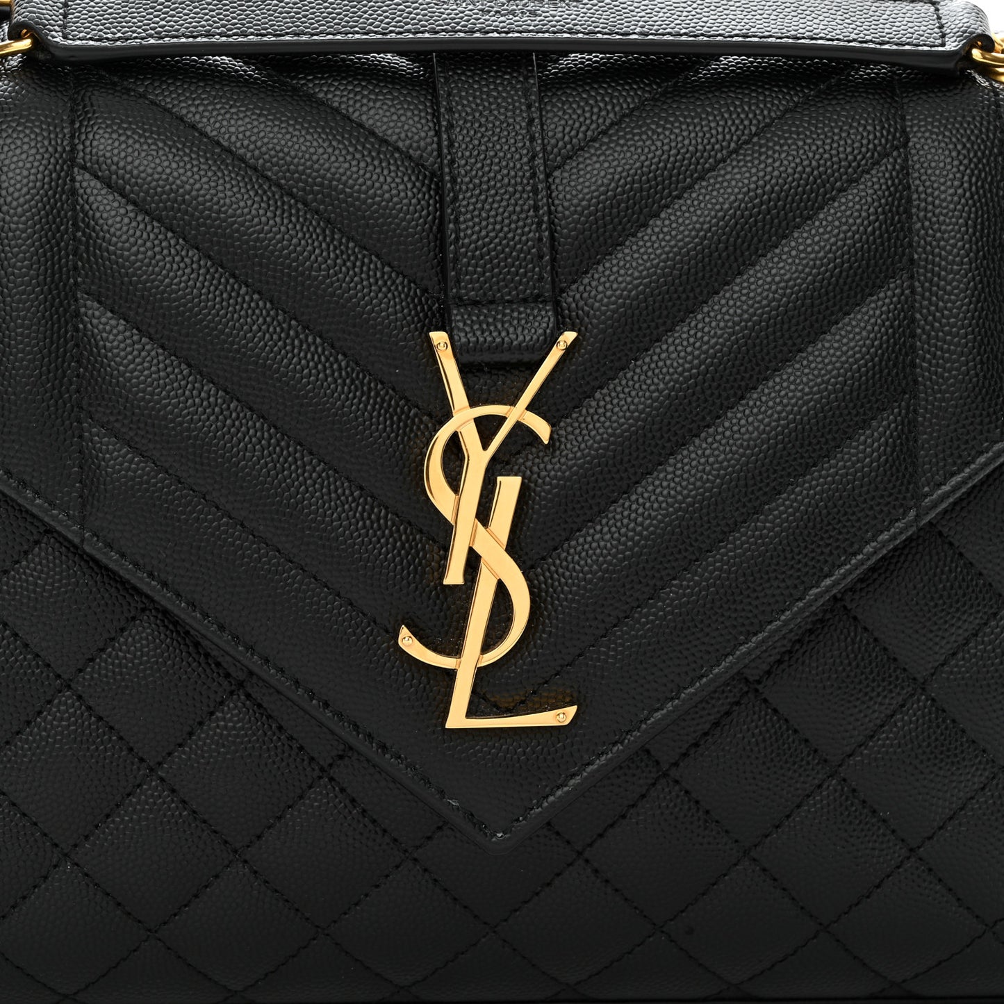 Grain De Poudre Textured Mixed Matelasse Triquilt Medium Monogram Satchel Black