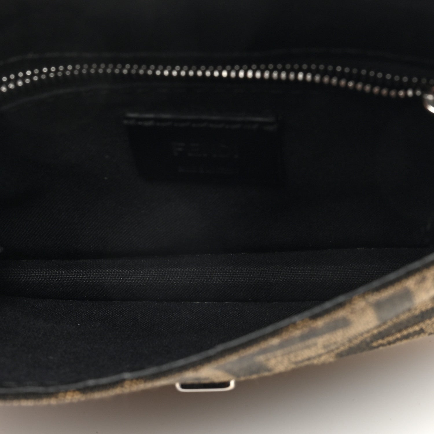 Fendi Recycled Fabric Jacquard Vitello Grace FF 1974 Baguette Belt Pouch Tobacco Moro Black 5 of 10