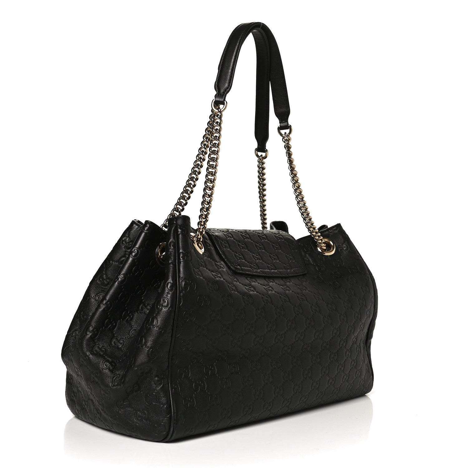 Gucci Guccissima Emily Chain Shoulder Bag Black 4 of 16
