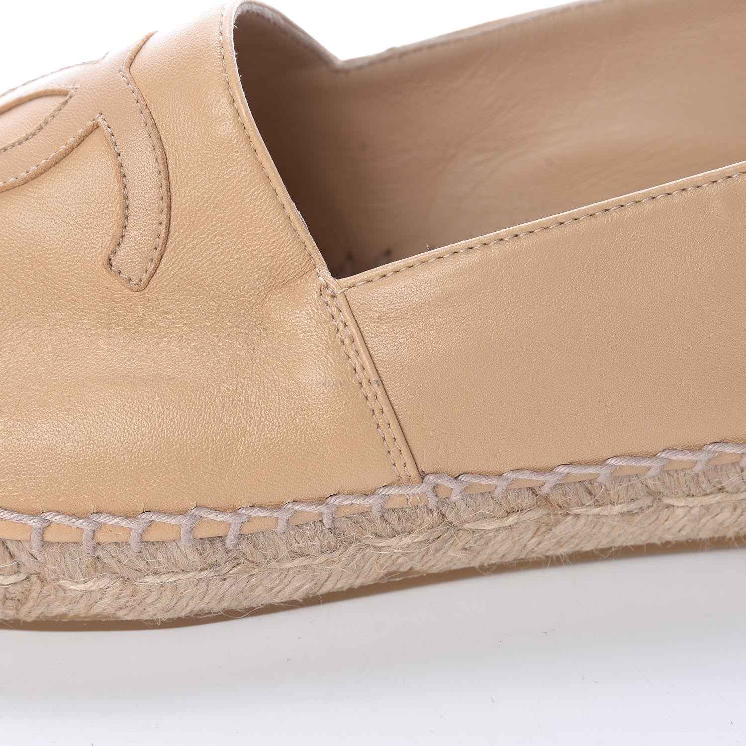 Chanel Lambskin CC Espadrilles 37 Beige Black 14 of 14
