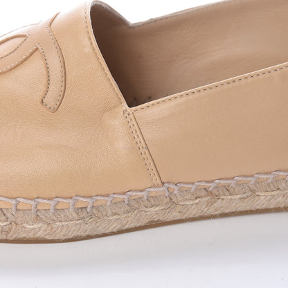 Chanel Lambskin CC Espadrilles 37 Beige Black 14 of 14