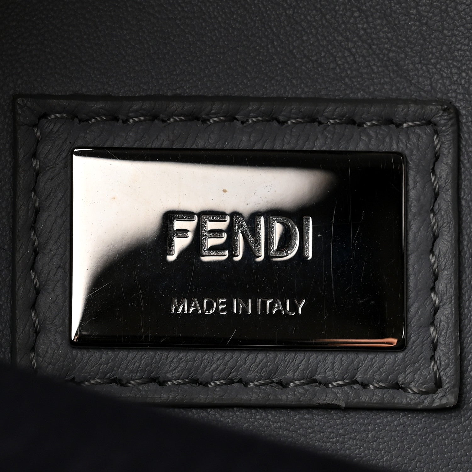 Fendi Vitello Seta Shiny Nappa Medium Peekaboo Iconic Satchel Blue Notte Ardesia 7 of 11
