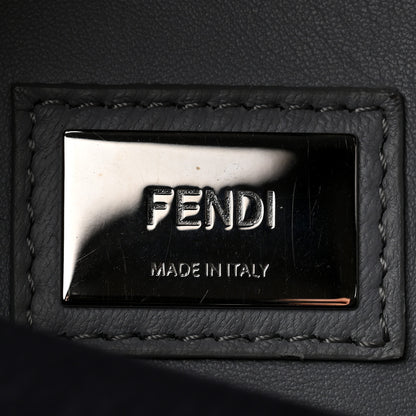 Fendi Vitello Seta Shiny Nappa Medium Peekaboo Iconic Satchel Blue Notte Ardesia 7 of 11