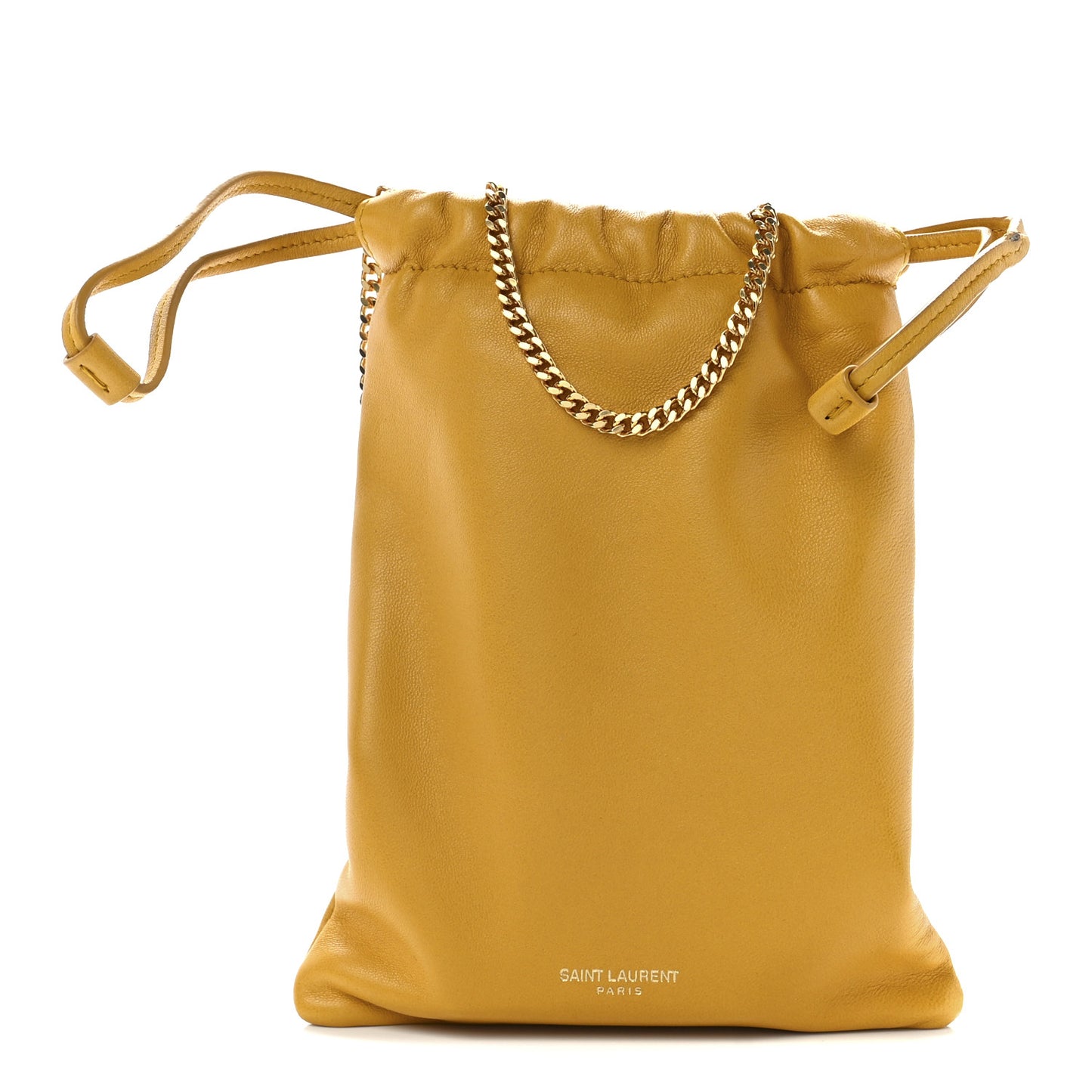 Lambskin Paris Drawstring Pouch Saffran