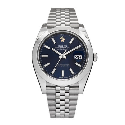 Rolex Stainless Steel 41mm Oyster Perpetual Datejust Watch Blue 126300 1 of 6