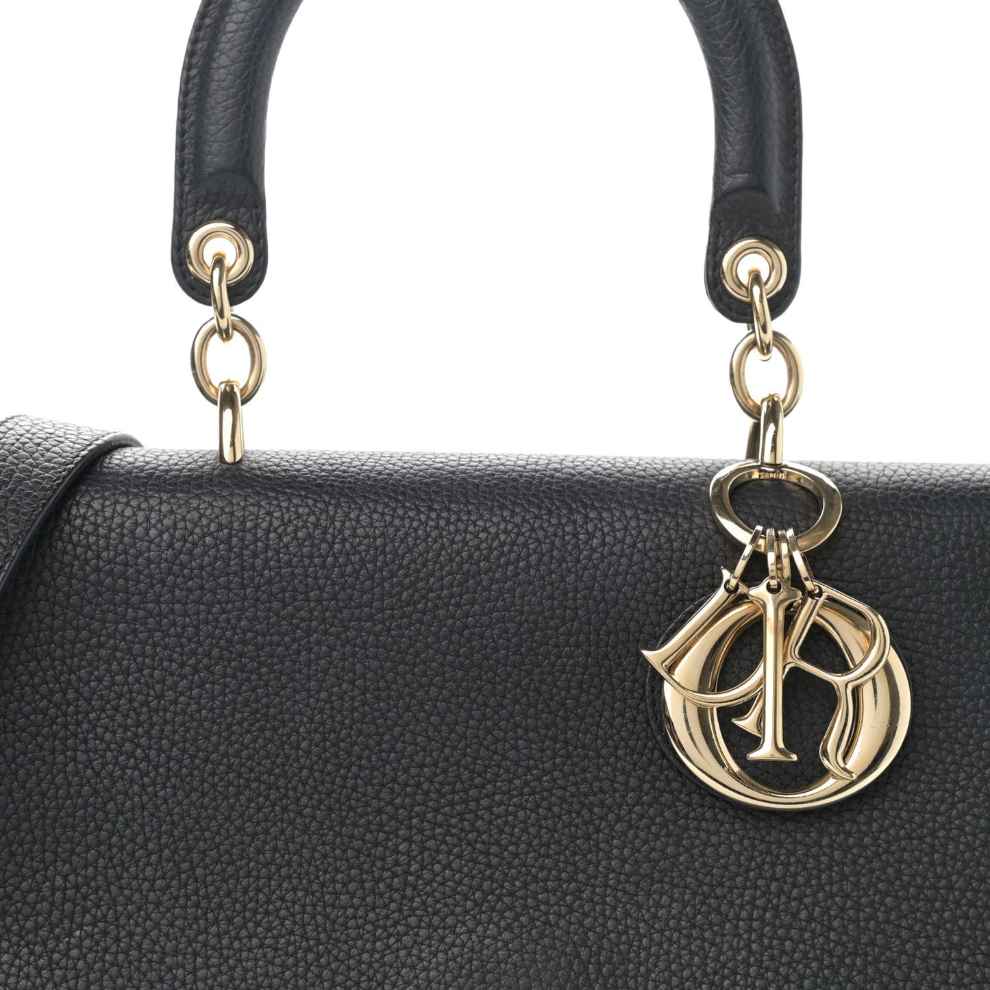 Bullcalf Medium Be Dior Flap Black Fraise