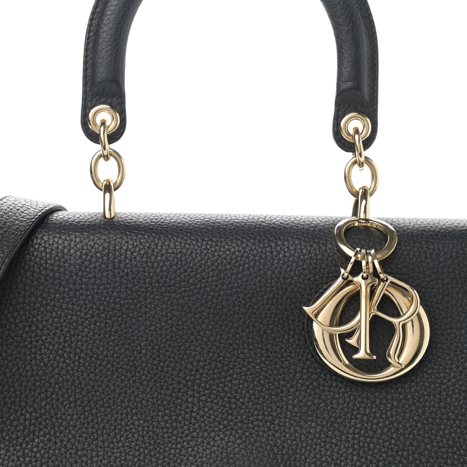 Christian Dior Bullcalf Medium Be Dior Flap Black Fraise 8 of 19