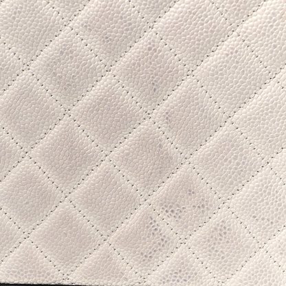 Chanel Caviar Quilted Medium CC Filigree Vanity Case White Black 19 of 19