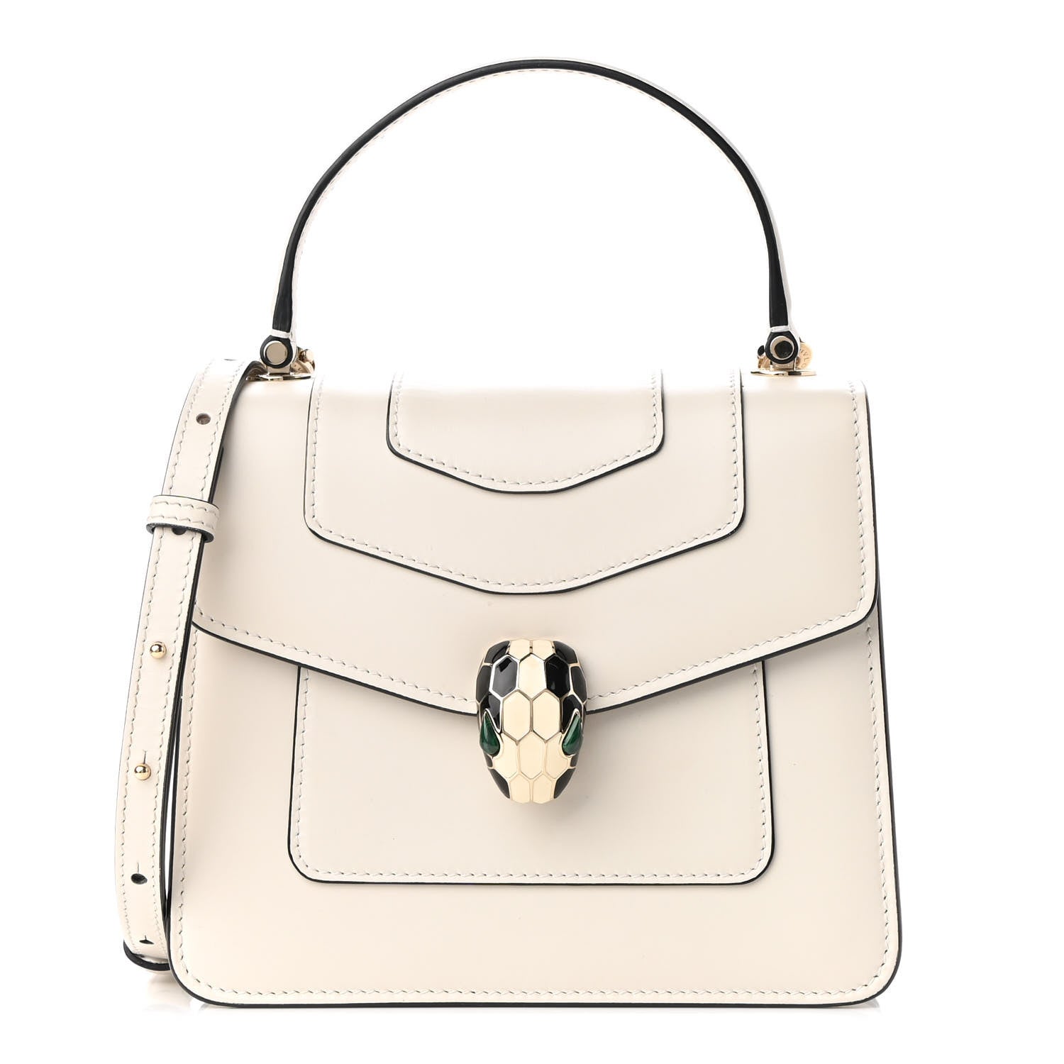 Bulgari Calfskin Serpenti Forever Top Handle White 1 of 8