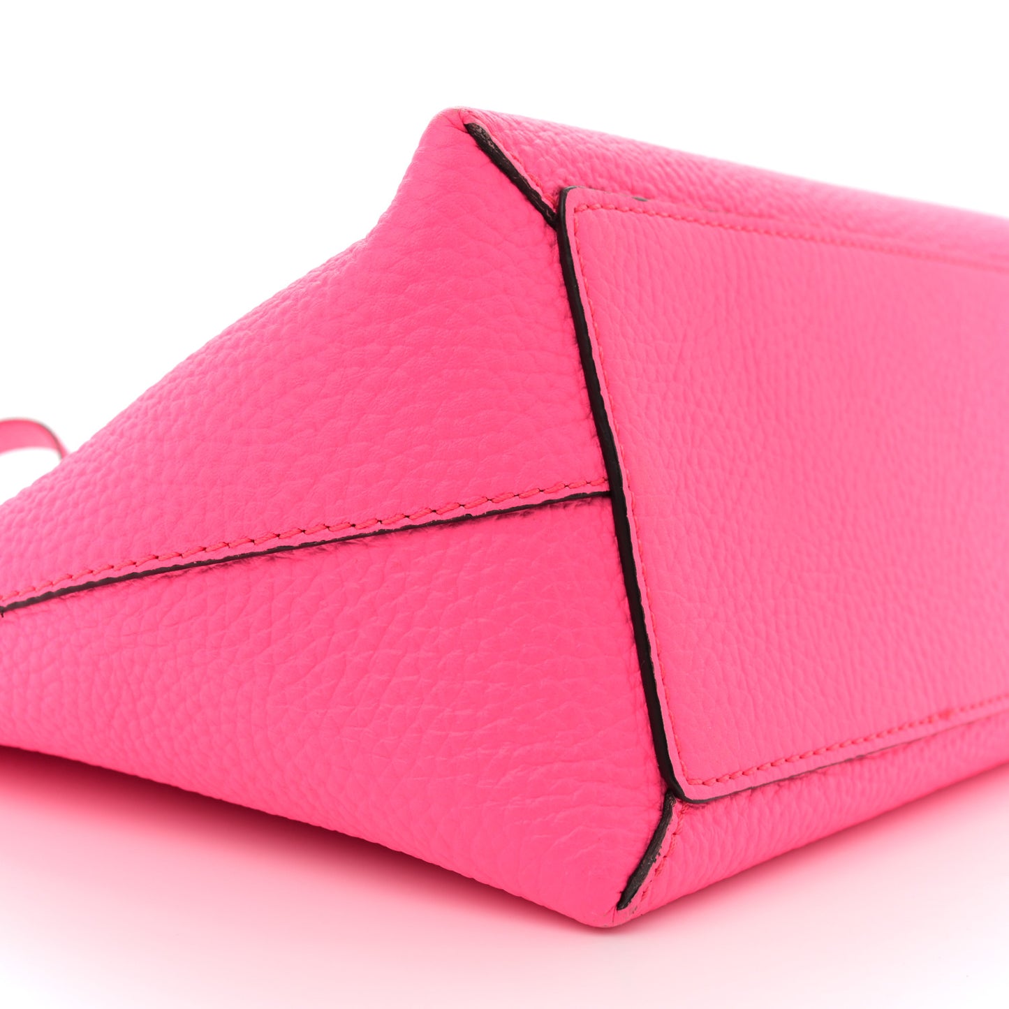 Grainy Calfskin Remington Tote Neon Pink