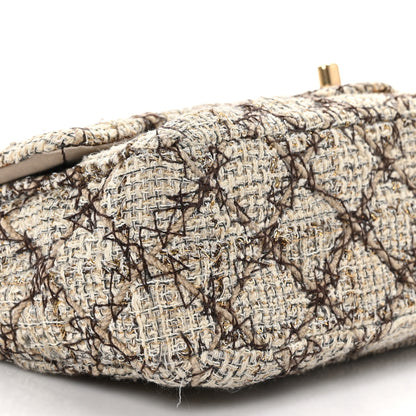 Chanel Metallic Tweed Quilted Medium Single Flap Beige Multicolor 9 of 12