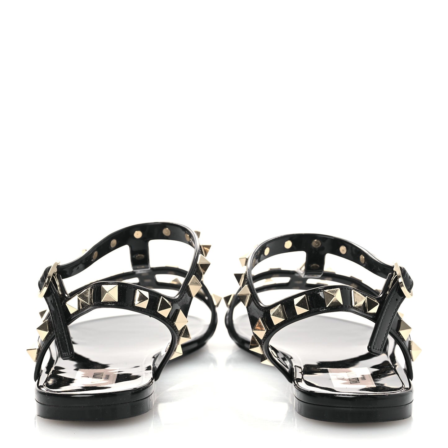 PVC Jelly Rockstud Caged Sandals 38 Black