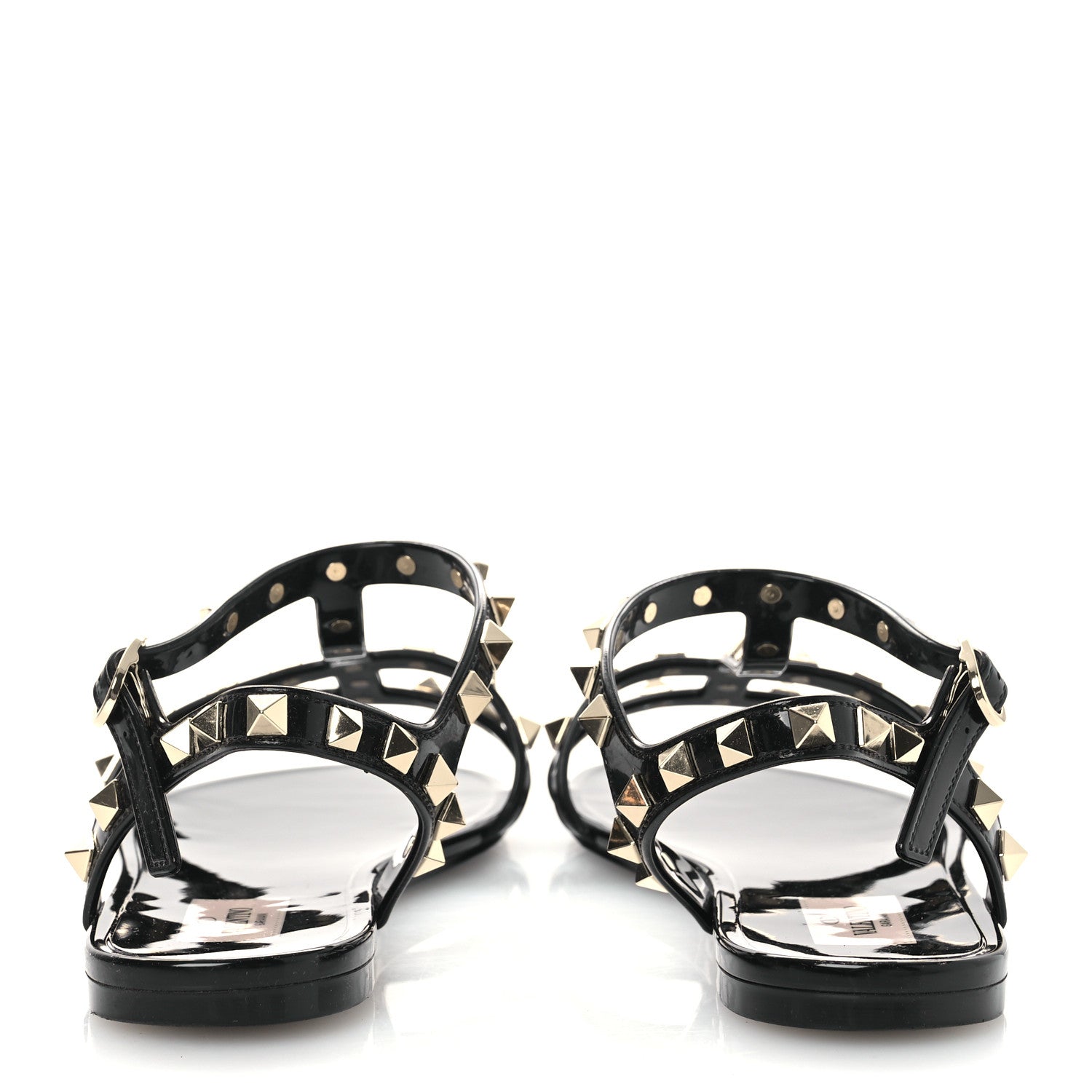 Valentino Garavani PVC Jelly Rockstud Caged Sandals 38 Black 6 of 10