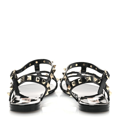 Valentino Garavani PVC Jelly Rockstud Caged Sandals 38 Black 6 of 10