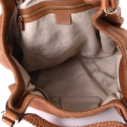 Gucci Pebbled Calfskin Medium Marrakech Shoulder Bag Camel 4 of 8