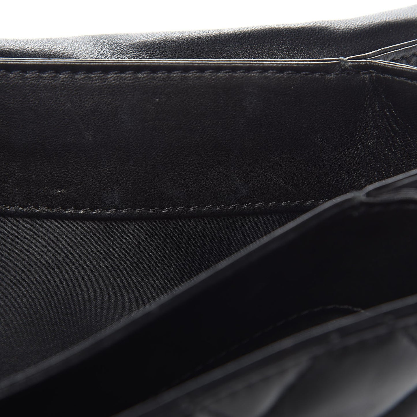 Lambskin Quilted 3 Accordion Flap Bag Black