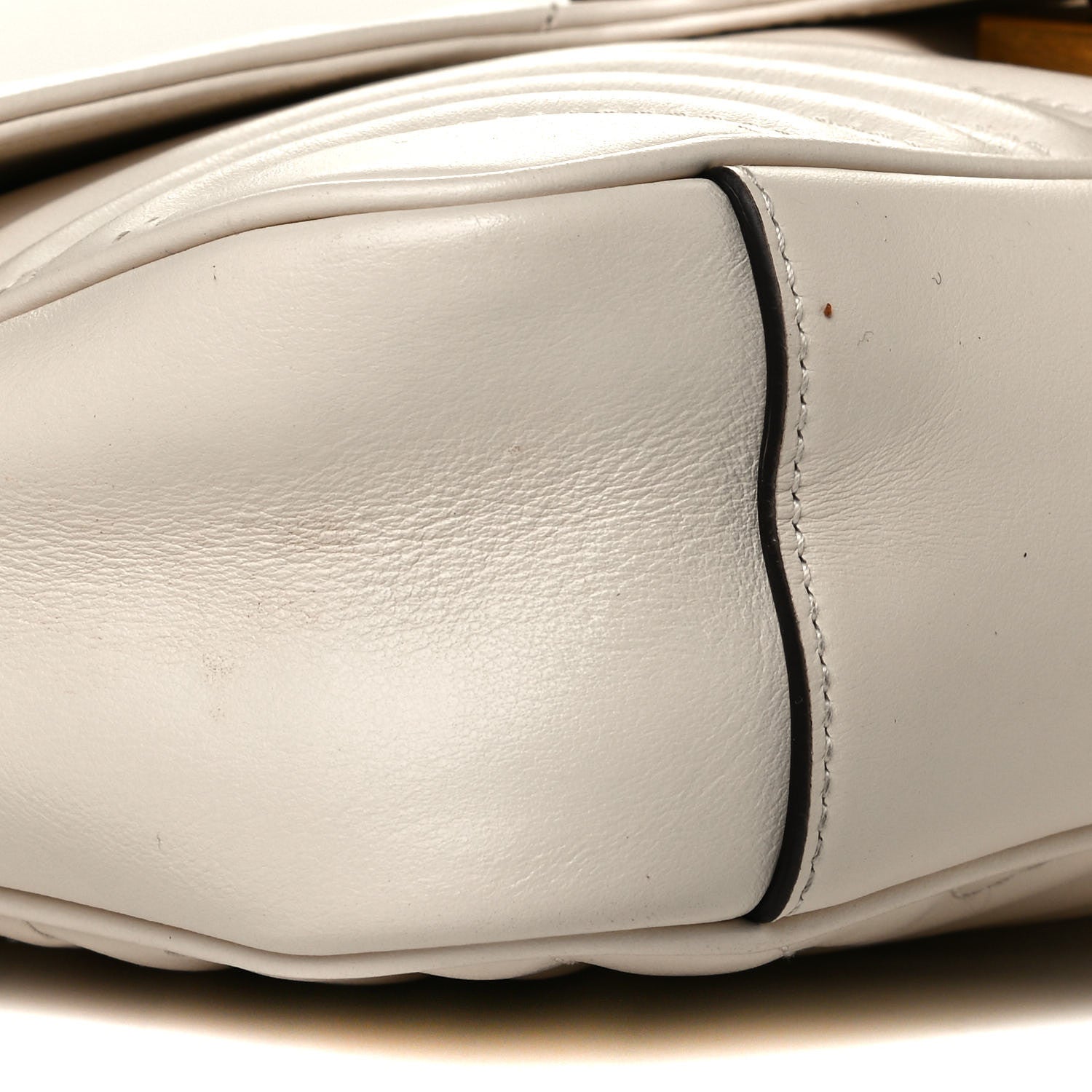 Gucci Calfskin Matelasse Small GG Marmont Shoulder Bag White 7 of 10
