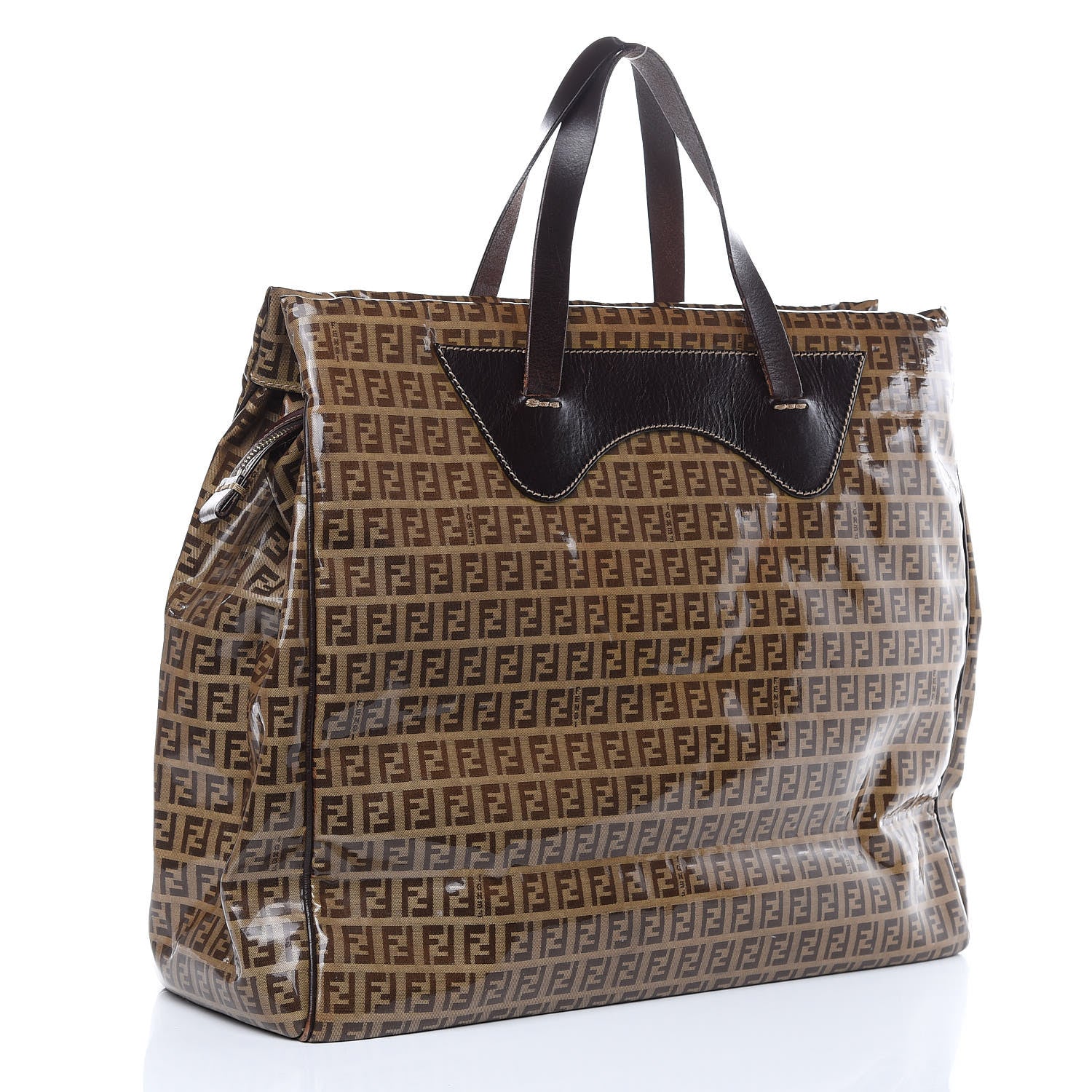 Fendi Vinyl Zucchino Large Tote Tobacco 3 of 16