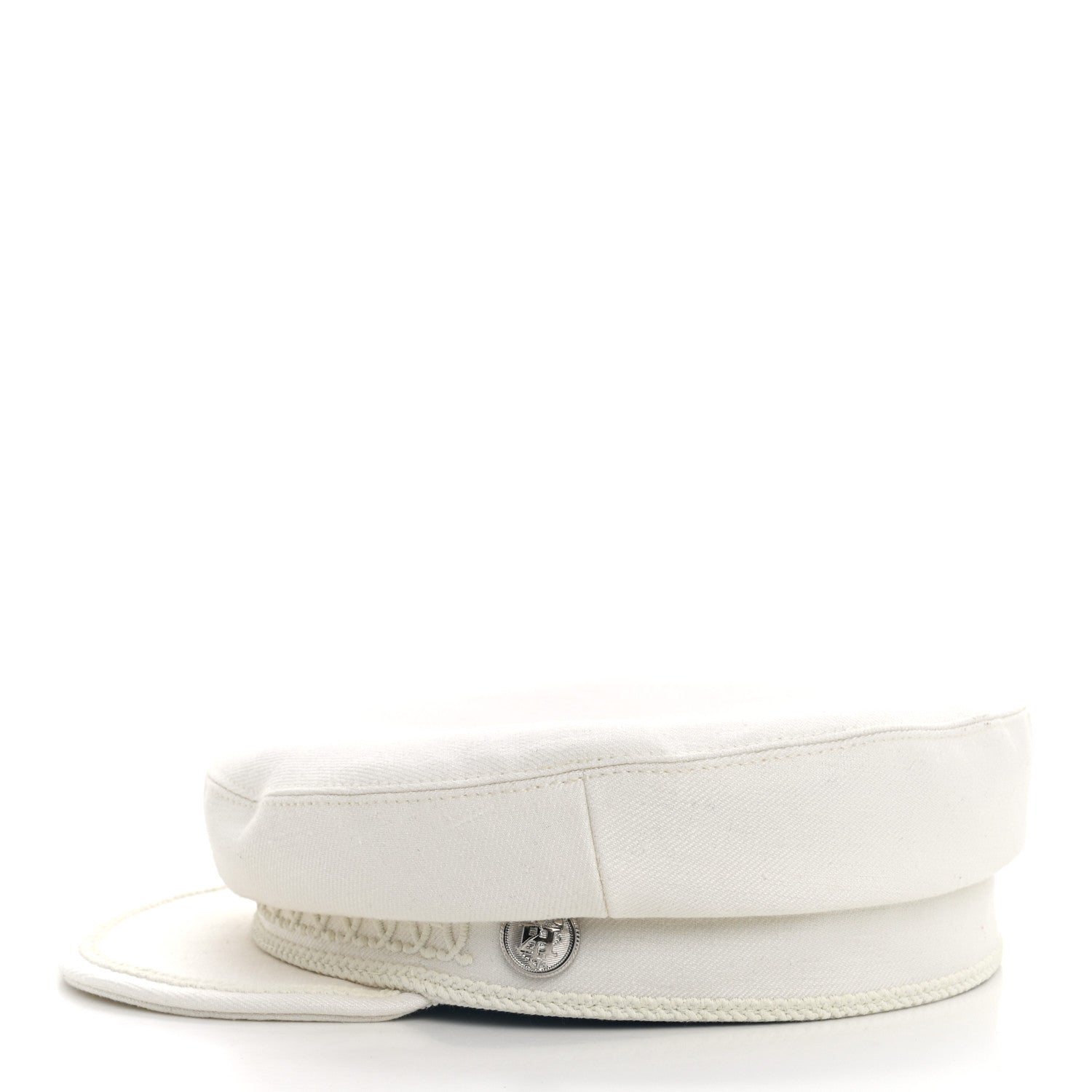 Hermes Double Linen Twill Cabourg Cap 58 White 4 of 8