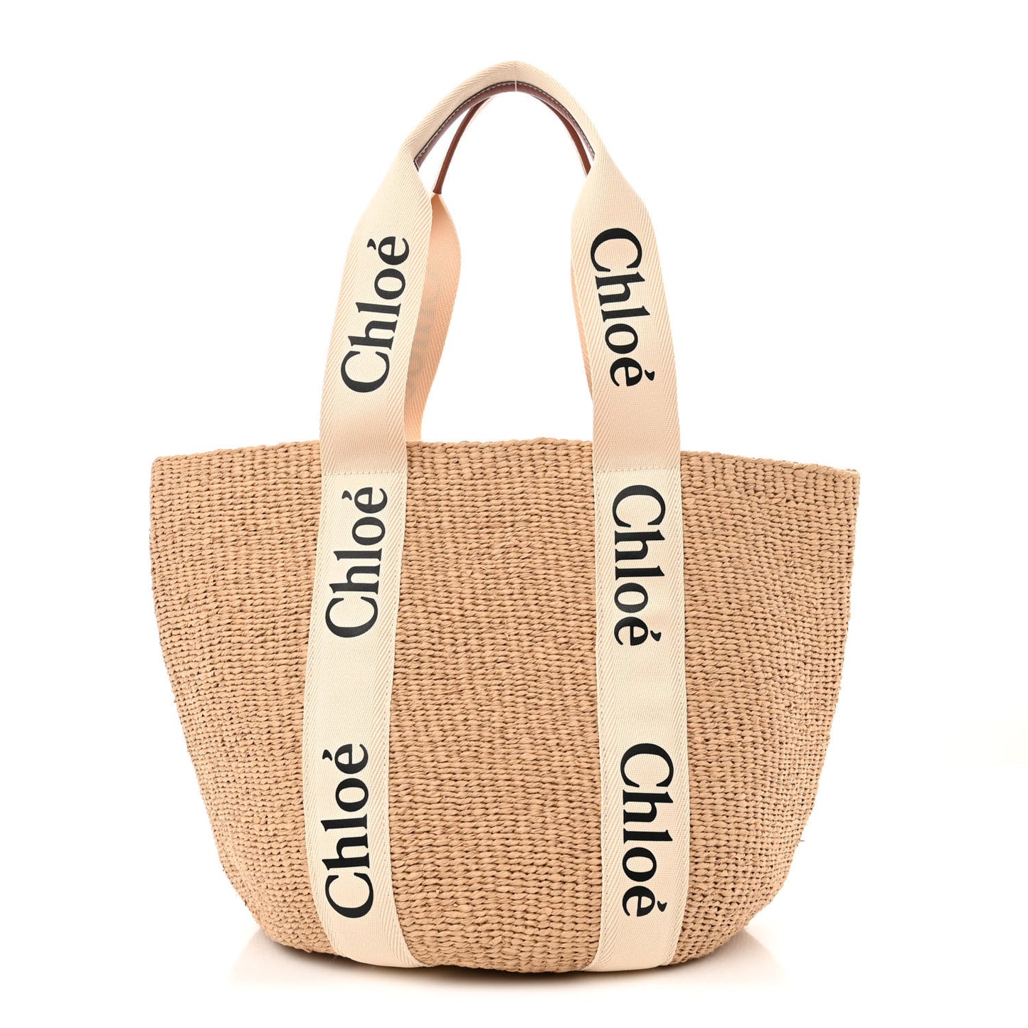 Raffia Large Woody Tote White