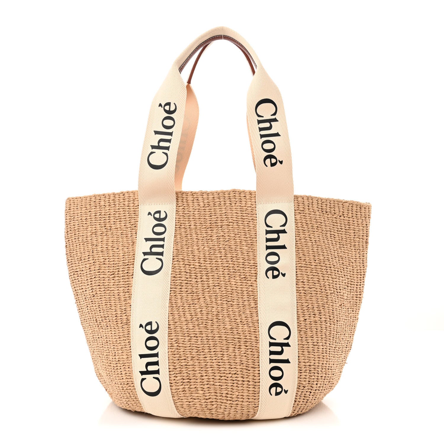 Chloe Raffia Large Woody Tote White 1 of 9