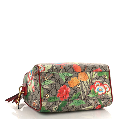 Gucci GG Supreme Monogram Tian Small Boston Beige Multicolor Red 4 of 11