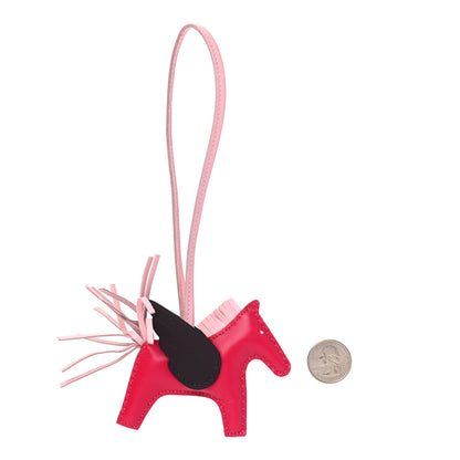 Hermes Milo Lambskin Grigri Rodeo Pegase Horse Bag Charm PM Framboise Rose Sakura Rouge Sellier 2 of 4