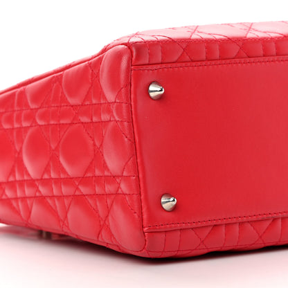 Christian Dior Lambskin Cannage Medium Lady Dior Red 8 of 12