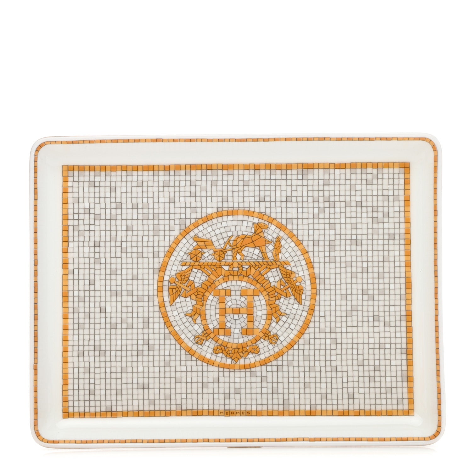 Hermes Porcelain Mosaique au 24 Gold Sushi Plate 1 of 5